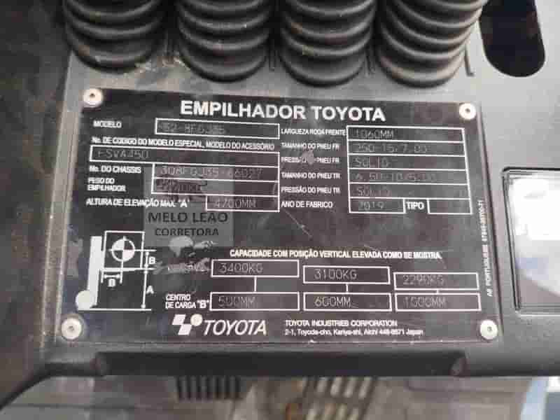 Empilhadeira Toyota 8FGJ35 2019