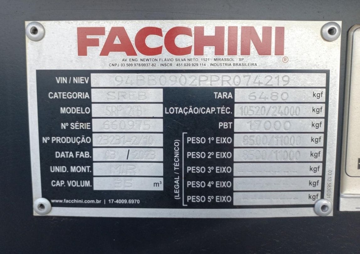 Carroceria Facchini Rodocacaçamba Facchini 2023 - Imagem 9
