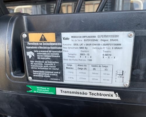 Empilhadeira Yale GLP 070 VX  21/21 - Imagem 9