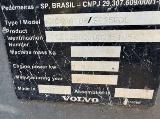 Escavadeira Volvo EC 250 DL 2022 - Imagem 8
