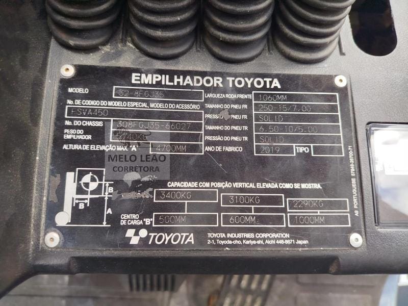 Empilhadeira Toyota 8FGJ35 2019 - Imagem 6