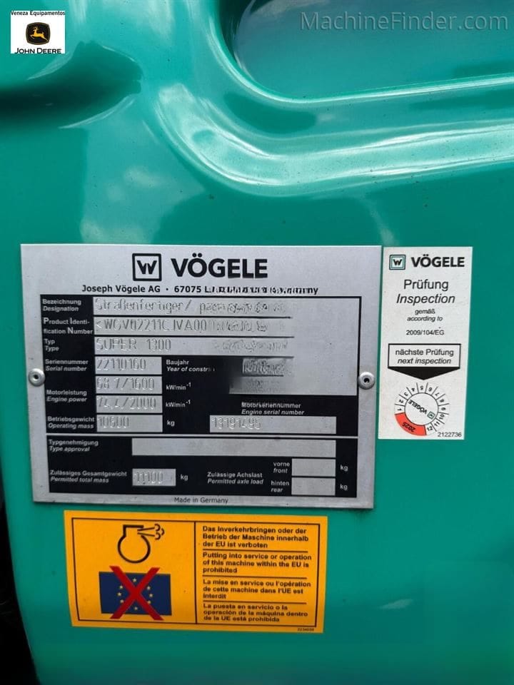 Vibroacabadora Vogele Super 1300-2 2024 - Imagem 2