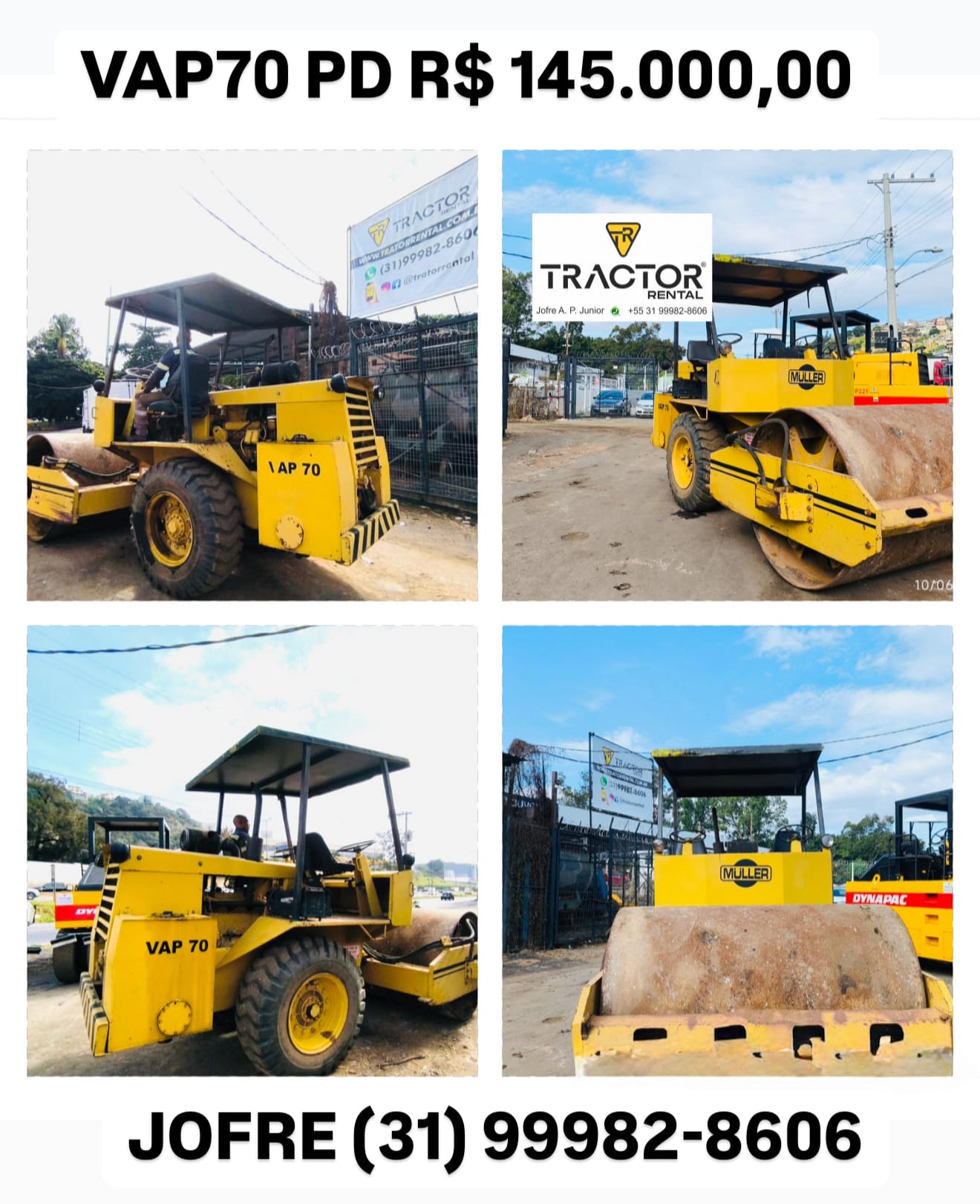 Rolo compactador Müller VAP70 PD 1994 - Imagem 1